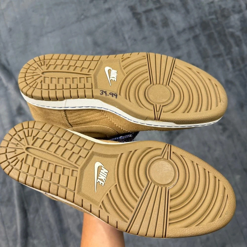 Nike Dunk Sky High Wheat Suede Wedge Sneakers Tan 528899-201 Womens 11